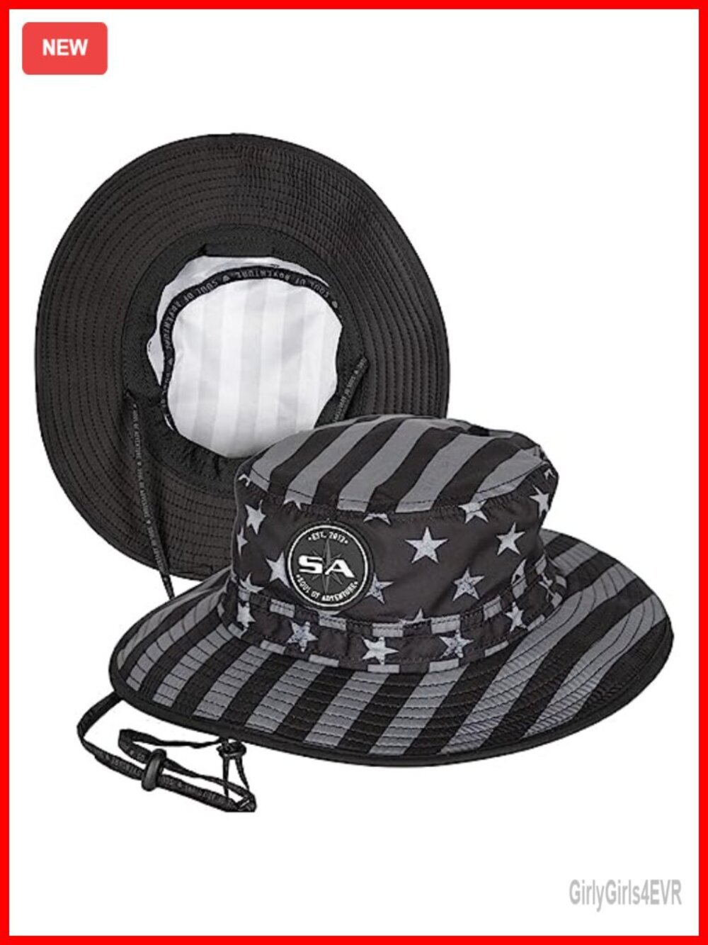 UPF 50+ Adjustable Bucket Hat with Drawstring Moisture-Wicking